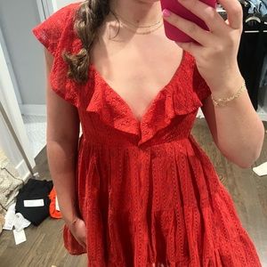 Free people red lace dress
